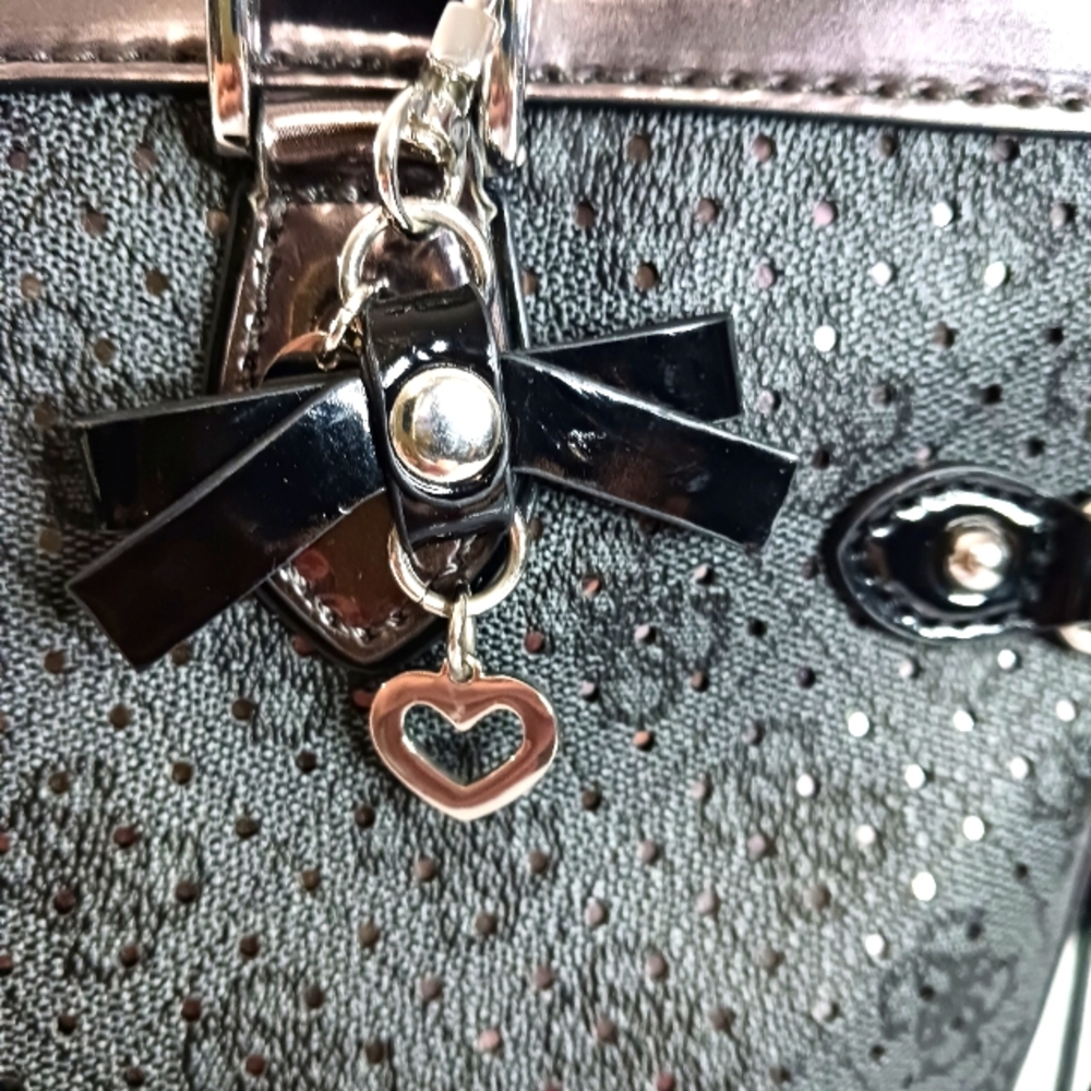 Guess Black and Silver Tote with Structured Design - Picture 11 of 13